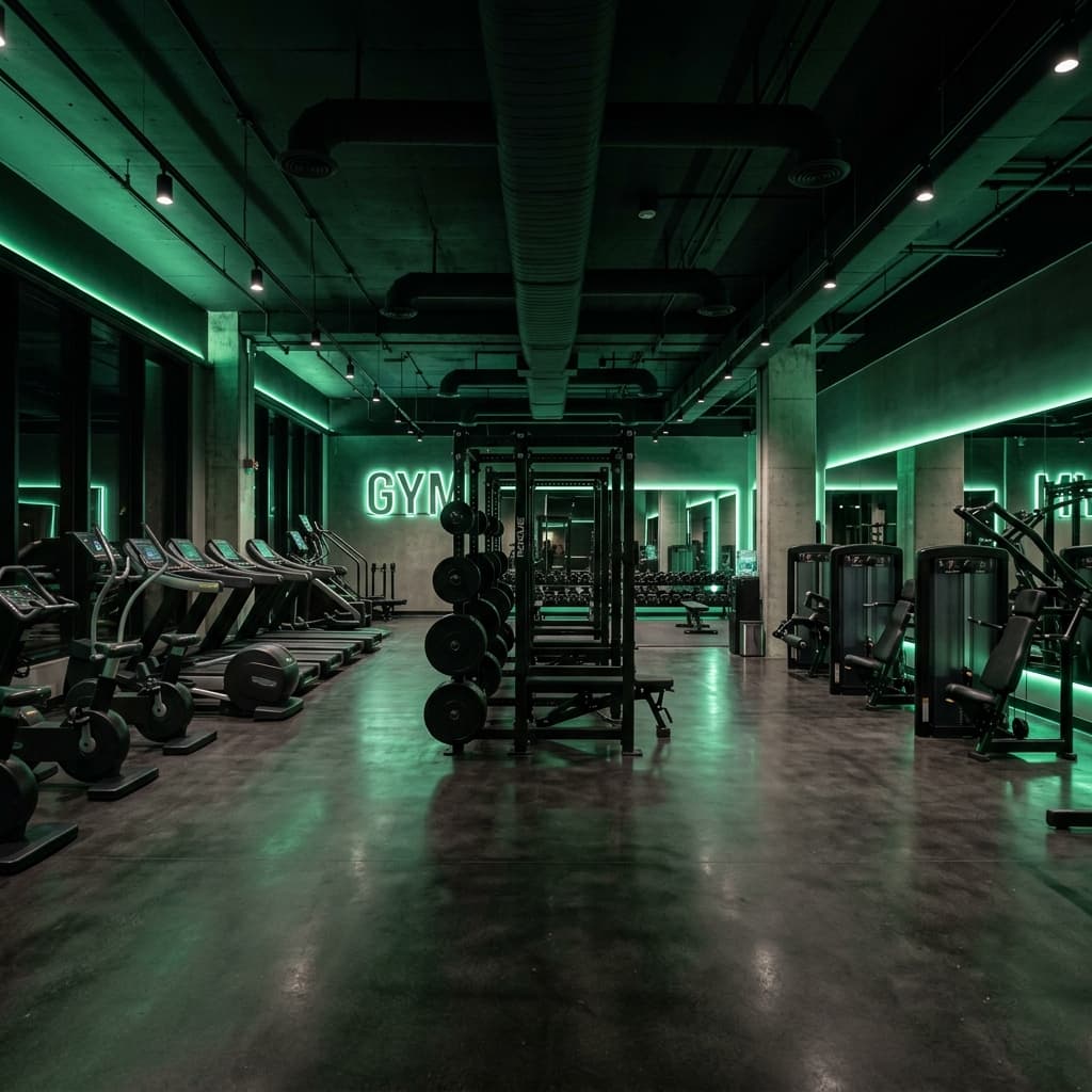 Premium fitness equipment showroom